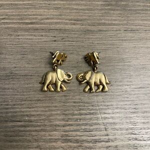 Gold Elephant Earrings